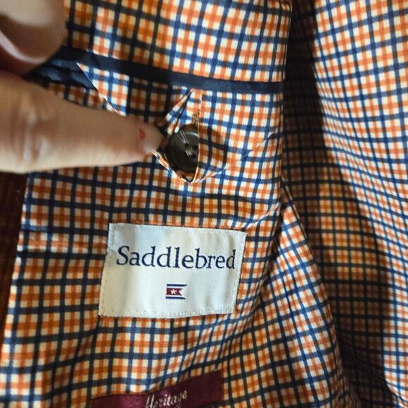 Saddlebred Men's Heritage Corduroy Jacket Blazer Brown Cotton 40R Country Club - Picture 4 of 11